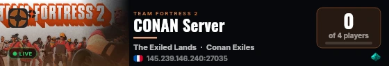 CONAN Server live status badge