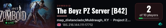 The Boyz PZ Server [B42] live status badge