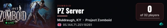 PZ Server live status badge