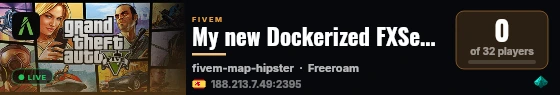 My new Dockerized FXServer live status badge