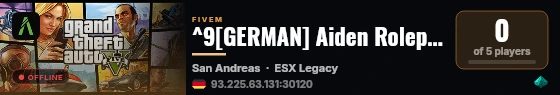 ^9[GERMAN] Aiden Roleplay live status badge