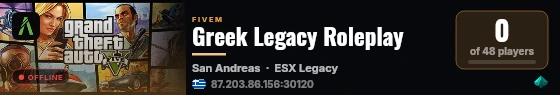 Greek Legacy Roleplay live status badge