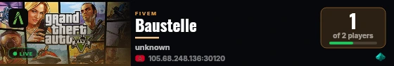 Baustelle live status badge