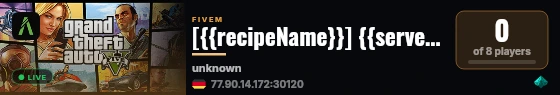 [{{recipeName}}] {{serverName}} live status badge