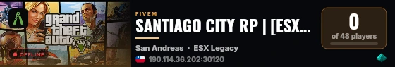 SANTIAGO CITY RP | [ESX Legacy] live status badge