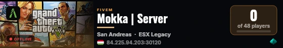 Mokka | Server live status badge