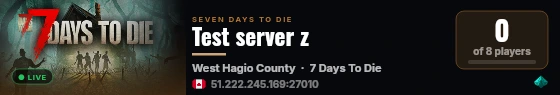 Test server z live status badge
