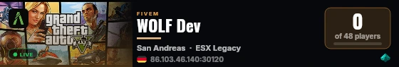 WOLF Dev live status badge