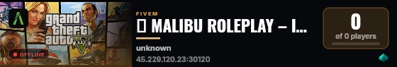 💙 MALIBU ROLEPLAY – INAUGUROU AGORA 💙 live status badge