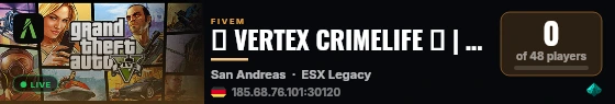 🖤 VERTEX CRIMELIFE 🖤 | ONLY PISTOL | HIGH PERFORMANCE live status badge