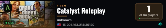 Catalyst Roleplay live status badge