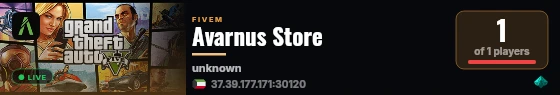 Avarnus Store live status badge