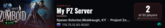 My PZ Server live status badge