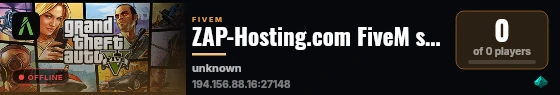 ZAP-Hosting.com FiveM serverhosting live status badge