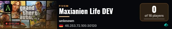 Maxianien Life DEV live status badge