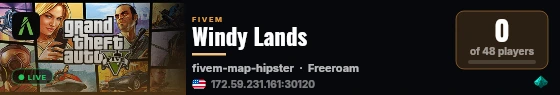 Windy Lands live status badge