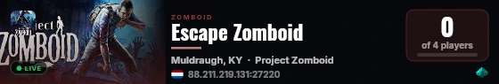 Escape Zomboid live status badge