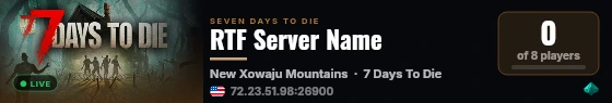 RTF Server Name live status badge