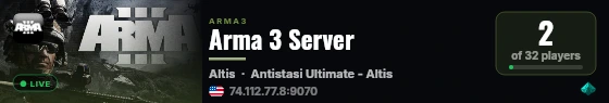 Arma 3 Server live status badge