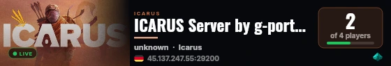 ICARUS Server by g-portal.com live status badge