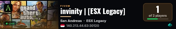 invinity | [ESX Legacy] live status badge