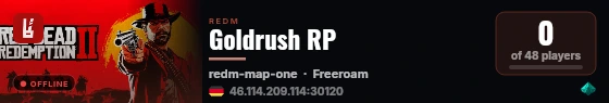 Goldrush RP live status badge