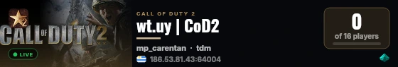 wt.uy | CoD2 live status badge