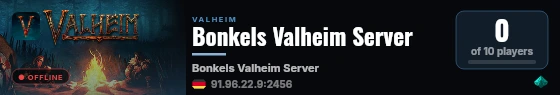 Bonkels Valheim Server live status badge