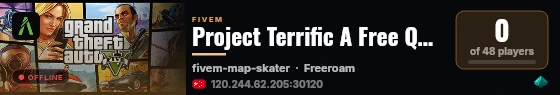 Project Terrific A Free Qbcore Base Server live status badge
