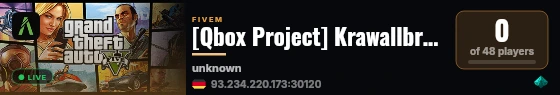 [Qbox Project] Krawallbrüder Survivor RP live status badge