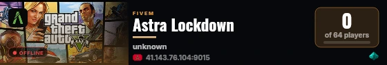 Astra Lockdown live status badge