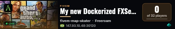 My new Dockerized FXServer live status badge