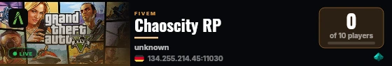 Chaoscity RP live status badge
