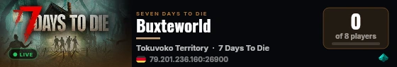 Buxteworld live status badge