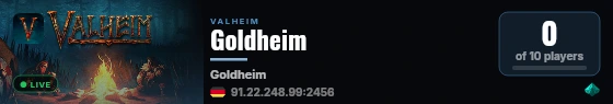 Goldheim live status badge