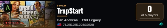TrapStart live status badge
