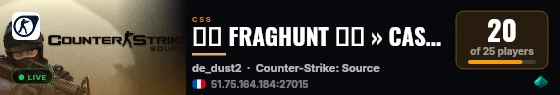 ▰▱ FRAGHUNT ▱▰ » CASUAL MAPS · VIP live status badge