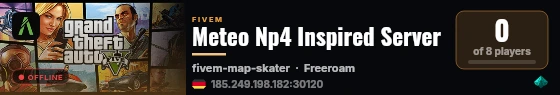 Meteo Np4 Inspired Server live status badge