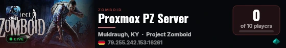 Proxmox PZ Server live status badge