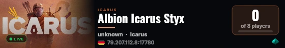 Albion Icarus Styx live status badge