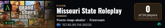 Missouri State Roleplay live status badge