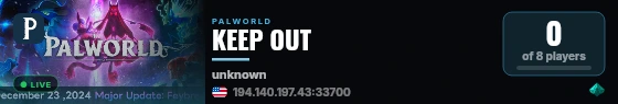 KEEP OUT live status badge