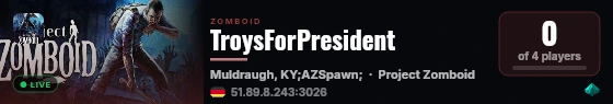 TroysForPresident live status badge