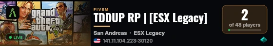 TDDUP RP | [ESX Legacy] live status badge