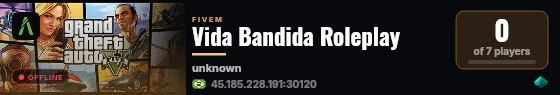 Vida Bandida Roleplay live status badge