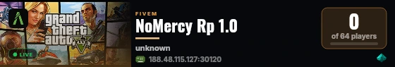 NoMercy Rp 1.0 live status badge