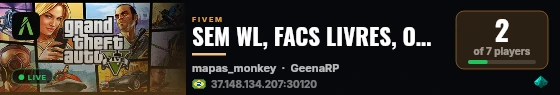 SEM WL, FACS LIVRES, ORGS LIVRES live status badge