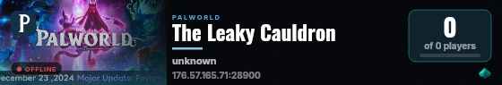 The Leaky Cauldron live status badge