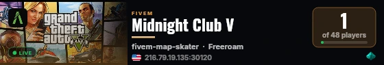 Midnight Club V live status badge
