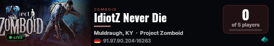 IdiotZ Never Die live status badge